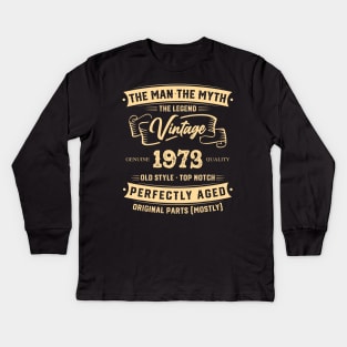 The Legend Vintage 1973 Perfectly Aged Kids Long Sleeve T-Shirt